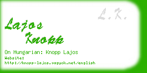 lajos knopp business card